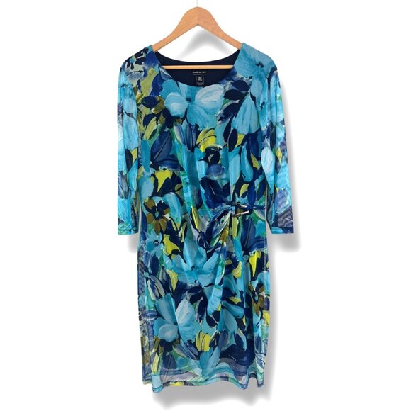 Kate & Lily Floral Print Mesh Dress Size 16W 1X Plus Summer Special Occasion - Picture 7 of 7
